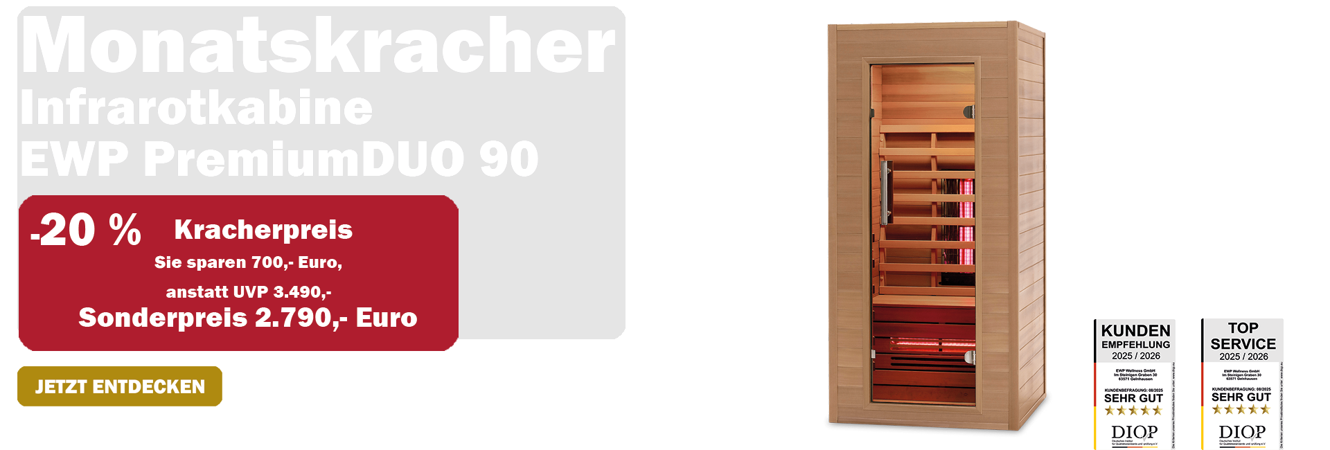 Hero Frühlingserwachen Monatskracher Infrarotkabein EWP DUO 90