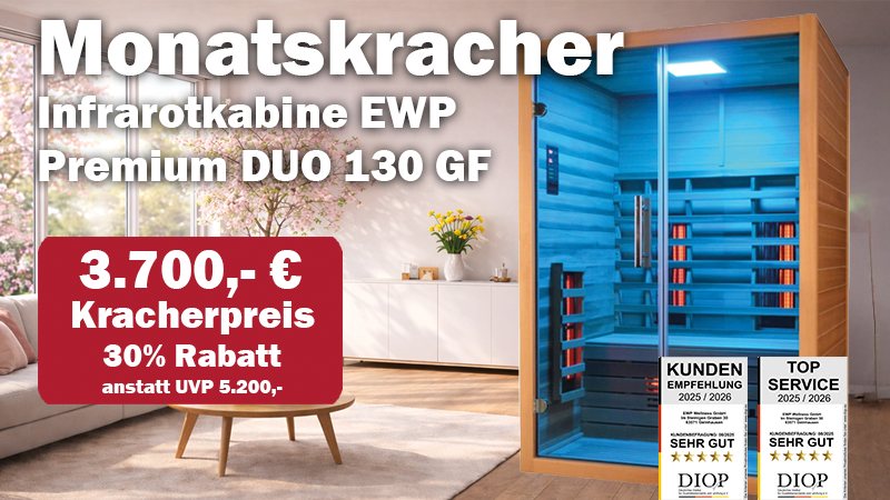 Monatskracher EWP Premium Duo 130 mit Glasfront