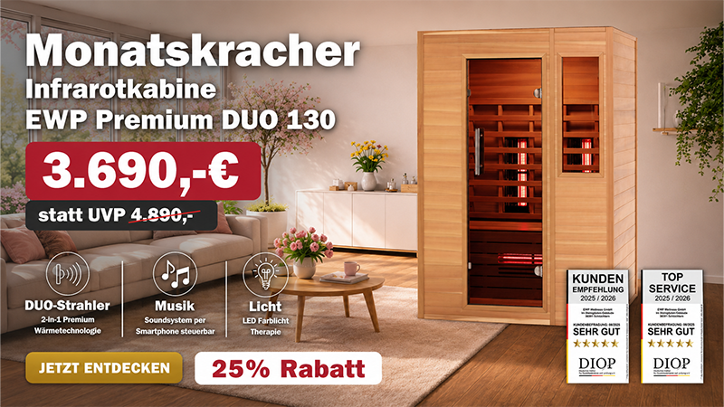 Monatskracher Infrarotkabine EWP Premium DUO 130